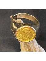 Madrid Spain Gold Bust 1/2 Escudo Ring, King Charles III, 1788 M, mounted in 14K gold, Ring size 10, 13.31 grams total weight #1686