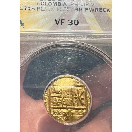 Incredibly Detailed 1715 Fleet Two Escudo, 1704 Dated, Philip V Reign, Bogota Mint, #GC23-122874