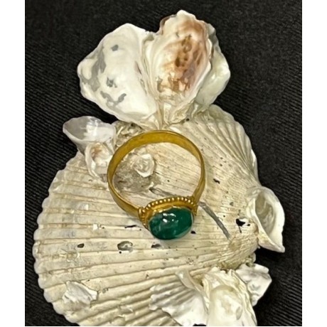 Unusual and Beautiful Emerald & 22+ kt gold ring. 1715 Spanish Plate Fleet. #1996-E104523