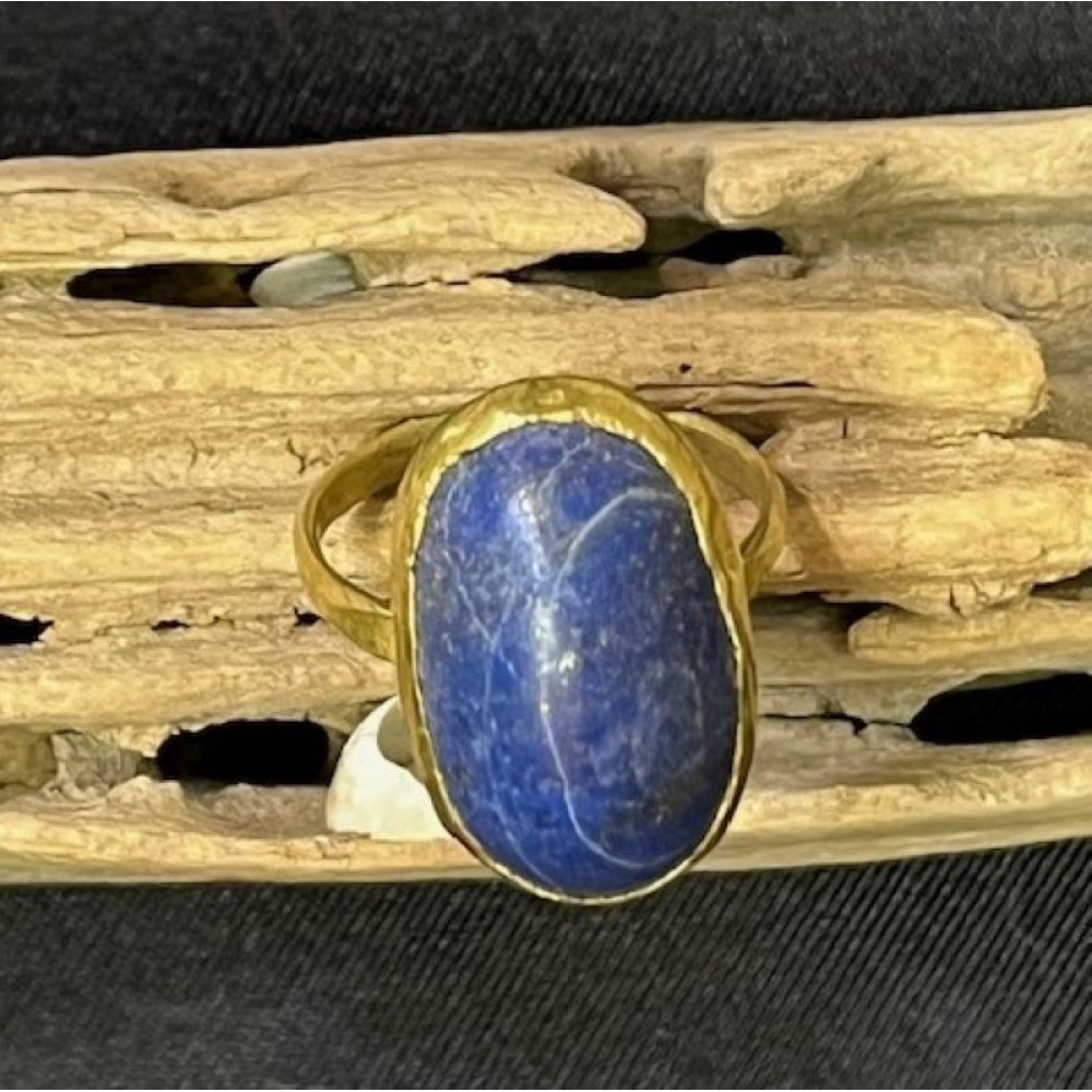 SOLD!! Exquisite 12ct Lapiz Lazuli and Gold Ring from the 1715 Spanish Plate Fleet Shipwreck. #1996-L115133