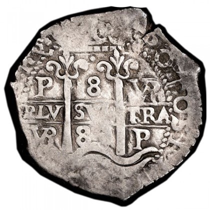  Double dated 1689, Pillar and Wave Type Eight Reale, Potosi Mint, VR Assayer, 27.66 Grams. #SC23-733