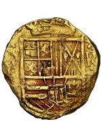 Rare 1672 Two Escudo, Bogota Mint, Phillip IV, R Assayer mark, NGC AU Details, 