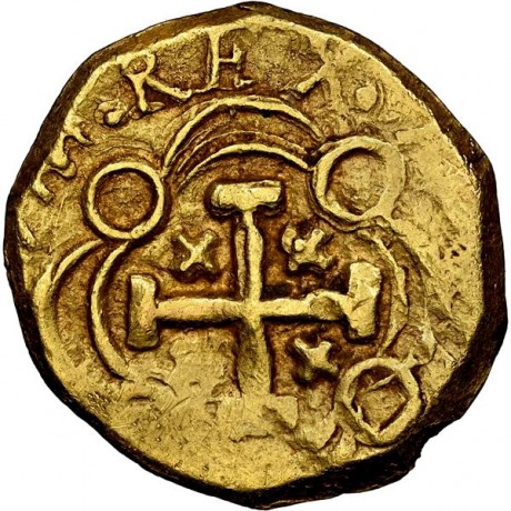 Rare One Escudo, Bogota Mint, posthumous Charles II, no assayer (Arce), NGC AU details / obv