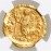 NGC Byzantine Empire, AV Solidus, Justin I, 518-527 AD, Constantinople Mint, NGC AU, Strike 5/5