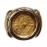 Byzantine Empire, AV tremissis, Justinian I, 527-565 AD, mounted bust-side out in 14K gold men's ring