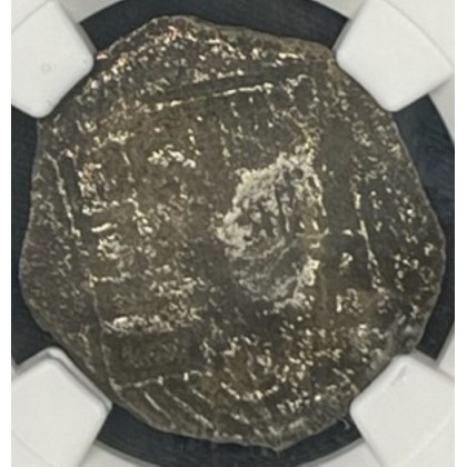 SOLD!!   Atocha Shipwreck 4 Reale, Grade is 9 points, Reign of Phillip III, Mint-Bolivia, Weight 7.52 grams, Rare 5 Signature 1976 Key West Treasure Coin