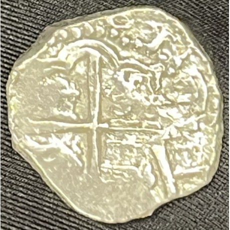 Atocha 2 Reale Silver Coin, Mint-P, Potosi, Assayer-T, Full Weight 6.40 grams, Grade 1. #85A-144322