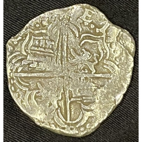 Atocha Shipwreck 4 Reale Silver Coin, Mint "P" Potosi, Assayer "Q", Weight 12.28 grams, Grade 1 #85A-183534