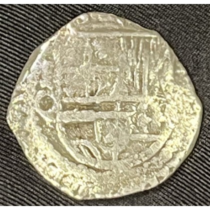 Atocha 2 Reale Silver Coin, Mint-P, Potosi, Assayer-Q, Full Weight 6.40 grams, Grade 1, Rare origin - Extra. #85A-221063