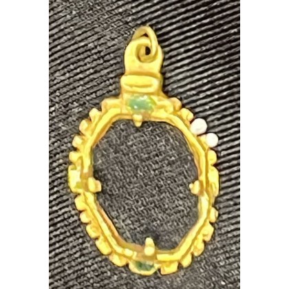 Gold & Emerald Pendant, 1.2 grams 22k gold and jewels. Grade-VF, most likely shipwreck. 1650-1750. #GP23-231798