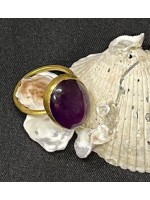 Fabulous, Big, Bold Oval Amethyst and Gold Ring from the 1715 Fleet Wreck #MM-1715-1209