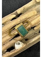 Beautiful Square Emerald and Gold ring with a unique twisted shank from the Spanish Plate Fleet. Beach find near Corrigan's site. #MM-1715-1212