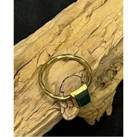 Beautiful Square Emerald and Gold ring with a unique twisted shank from the Spanish Plate Fleet. Beach find near Corrigan's site. #MM-1715-1212