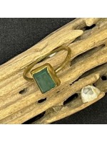 Delightful Square Emerald and Gold Ring recovered from the 1715 Spanish Fleet Shipwreck #MM-1715-1597