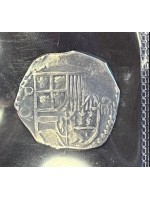 Atocha-Era Potosi Bolivia Cob, 4 Reale, Philip III, Assayer "Q", Weight 12.95 grams Grade 1. #SC-1899