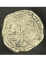 Cob-Type Silver, 8 Reale, Grade 1, Assayer B, Fifth Period, Very Rare Border