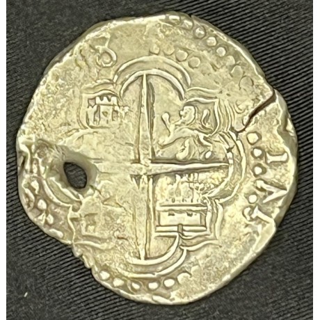 Cob-Type Silver, 8 Reale, Grade 1, Assayer PAL, Dated x618, Rare