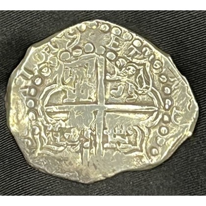 Cob-Type Silver, 8 Reale, Grade 1, Assayer T, Full Date 1619
