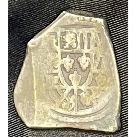 Silver Cob-Style, 4 Reale, Grade VF, Mexico City Mint, Circa 1705, Weight 13.15 Grams
