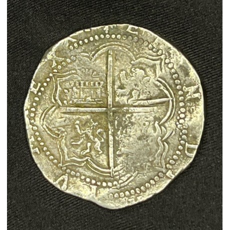 Rare Early Atocha-Era 8 Reale Silver Coin, Mint-"P" Potosi, Assayer "B", Weight 25.94 grams, Grade VF, Date NV. #SC23-690