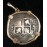 Consolacion Silver Two Reale Coin Pendant Double Dated 1654 in 14K Gold Bezel. 20-3714