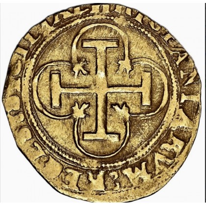 Carlos and Juana One Escudo Gold Coin, 1504-1556. 22-1479