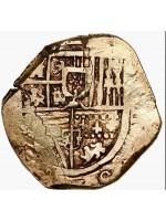 Very Rare Atocha Era Gold Four Escudo Coin, 1598-1621, Nearly full weight 13.54 grams. 22-1612