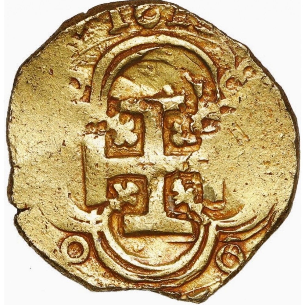 Rare Atocha era Gold Two Escudo Coin Dated 1619. 22-2379