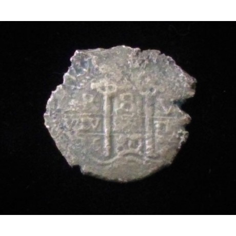 Very RARE Pirate Coin of the Santa Maria de la Consolacion shipwreck, Potosi, Bolivia, cob 8 reales, 1680V. Coin # 828811