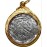 Atocha Silver Two Reale Grade One Coin Pendant in Heavy 18K Yellow and White Gold Skull Bezel. 85A-135307